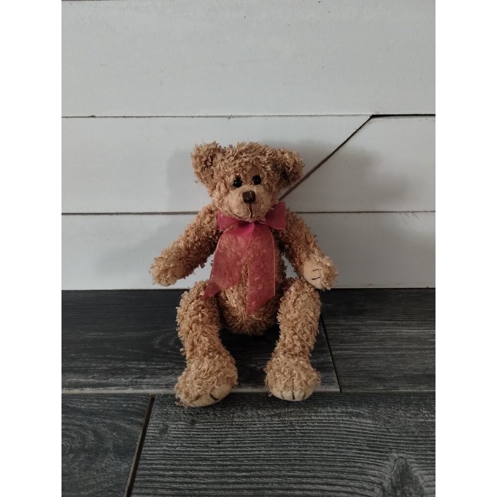 Ty Vintage Beanie Baby Bear Brown with Red Bow 1993 Realistic Retired